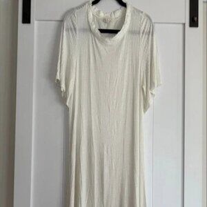 WOT POL White Ribbed Knit Mini Dress‎ Size Small